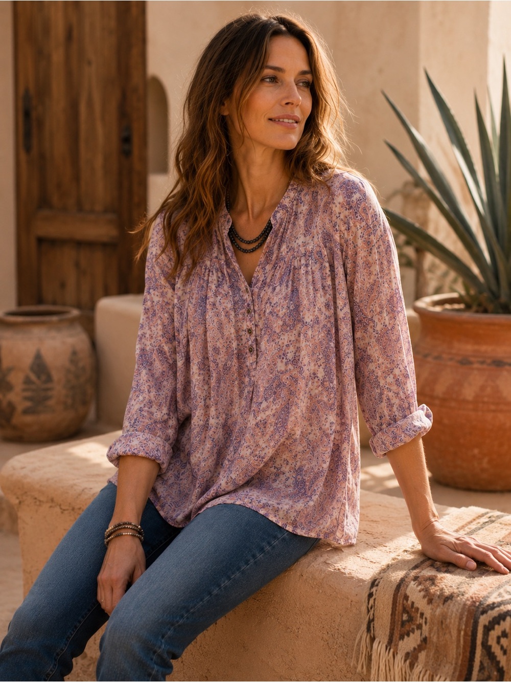 Coral Bay Romantic Feminine Blouse